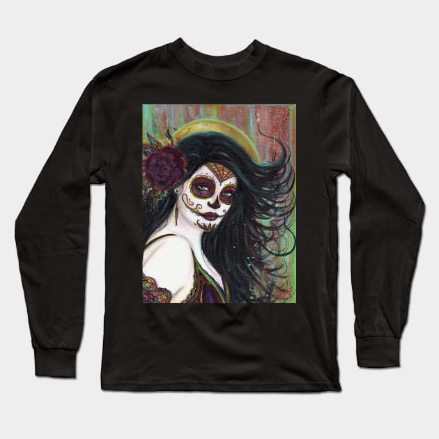 Zatina day of the dead by Renee lavoie Long Sleeve T-Shirt by ReneeLLavoie